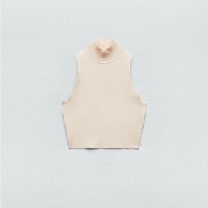 Zara NWT Sleeveless Cream Top, Chic, Cute, Must Have, Brand New, Never Worn